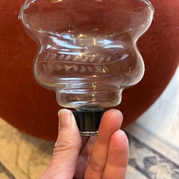 Vtg Crystal Votive Candle Holders Set of 4 Etched Wheat 70s Tulip Floral Votive - Picture 2 of 6